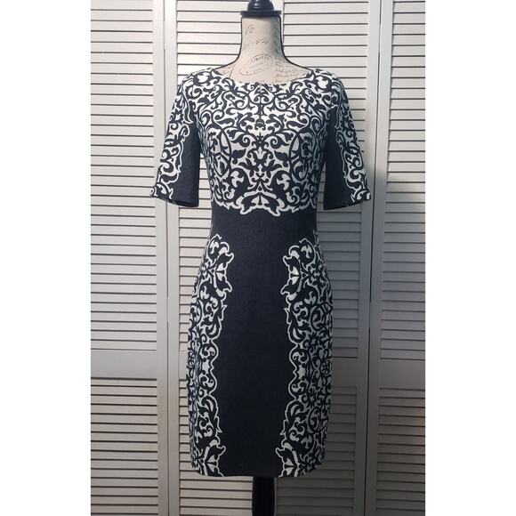 Laundry By Shelli Segal Dresses & Skirts - Laundry By Shelli Segal Dress Women's Size 6 Black White Short Sleeve Floral